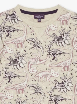 Sergent Major T-shirt & Polo-T-shirt beige &agrave; imprim&eacute; dinosaures