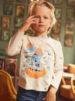 Sergent Major T-shirt & Polo-T-shirt beige à motif animaux préhistoriques