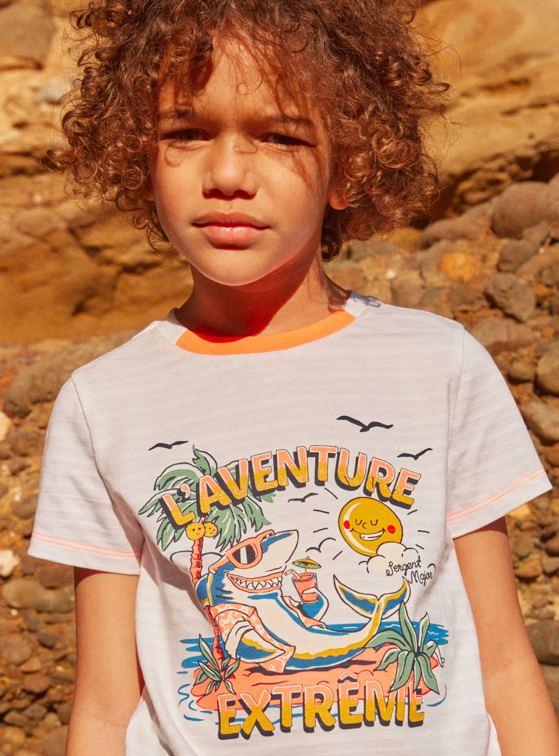 Sergent Major T-shirt & Polo-T-shirt blanc à motif requin en jersey