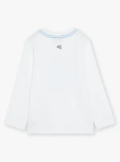 Sergent Major T-shirt & Polo-T-shirt blanc &agrave; motifs basket &agrave; Paris