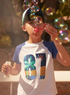 Sergent Major T-shirt & Polo-T-shirt blanc et bleu à manches courtes