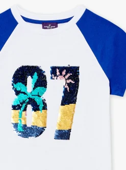 Sergent Major T-shirt & Polo-T-shirt blanc et bleu &agrave; manches courtes