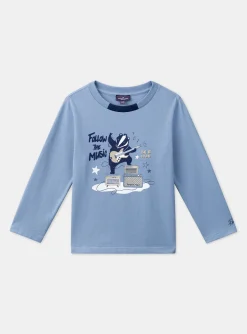 Sergent Major T-shirt & Polo-T-shirt bleu ciel en jersey &agrave; motif blaireau guitariste