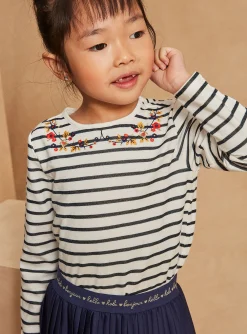 Sergent Major Blouse & T-shirt-T-shirt bleu marine à imprimé à rayures