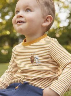 Sergent Major Chemise, T-shirt & Polo-T-shirt &eacute;cru &agrave; manches longues &agrave; imprim&eacute; &agrave; rayures