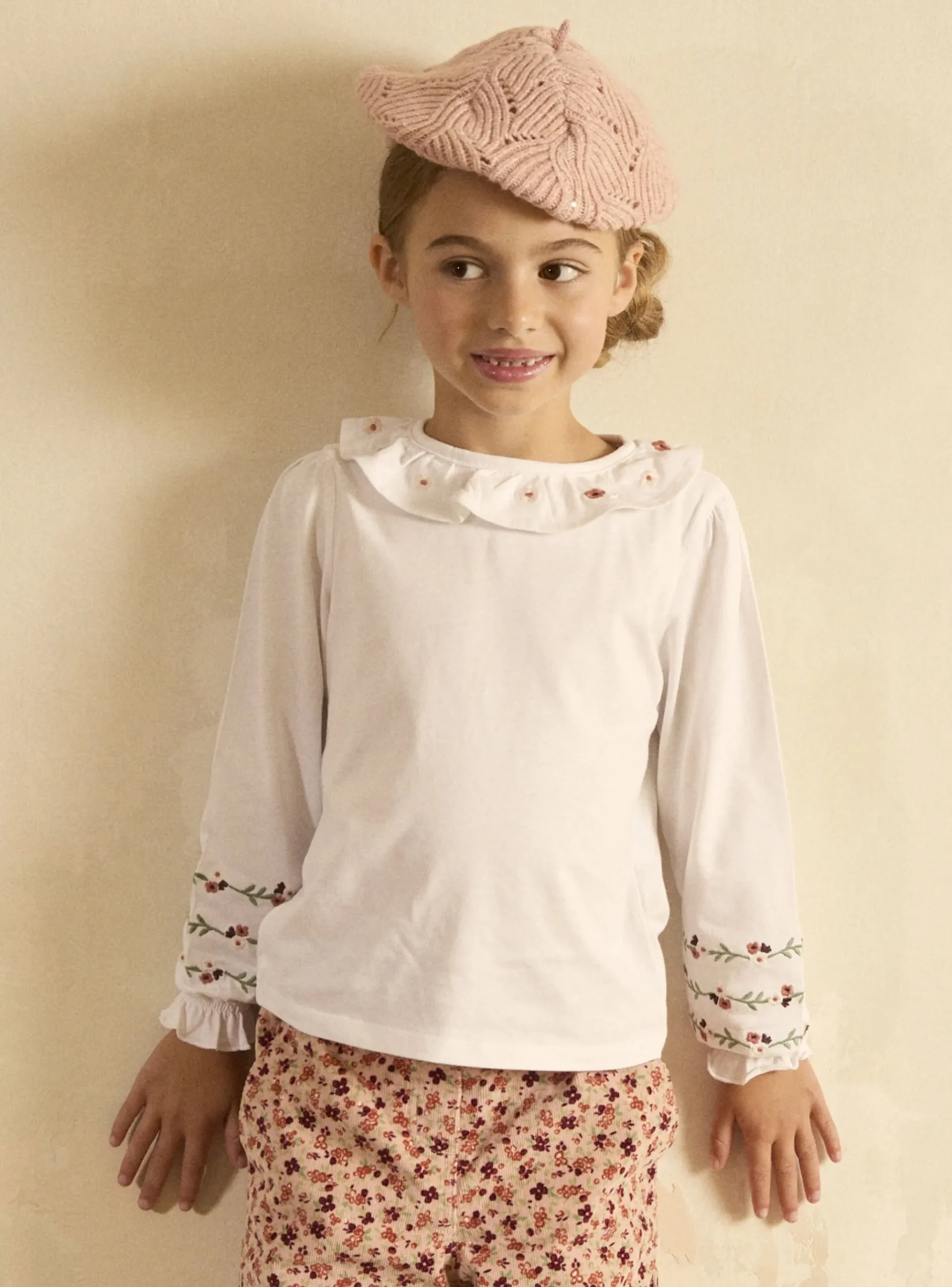 Sergent Major Blouse & T-shirt-T-shirt écru brodé