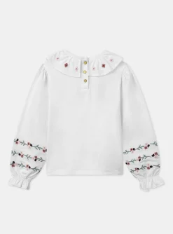 Sergent Major Blouse & T-shirt-T-shirt écru brodé