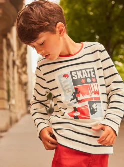 Sergent Major T-shirt & Polo-T-shirt écru et noir esprit marinière