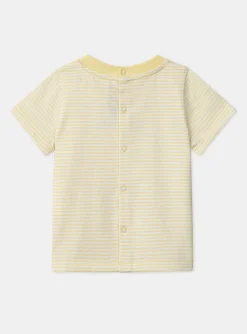 Sergent Major Chemise, T-shirt & Polo-T-shirt en jersey écru et orange à imprimé à rayures et à motifs animaux marins pastels