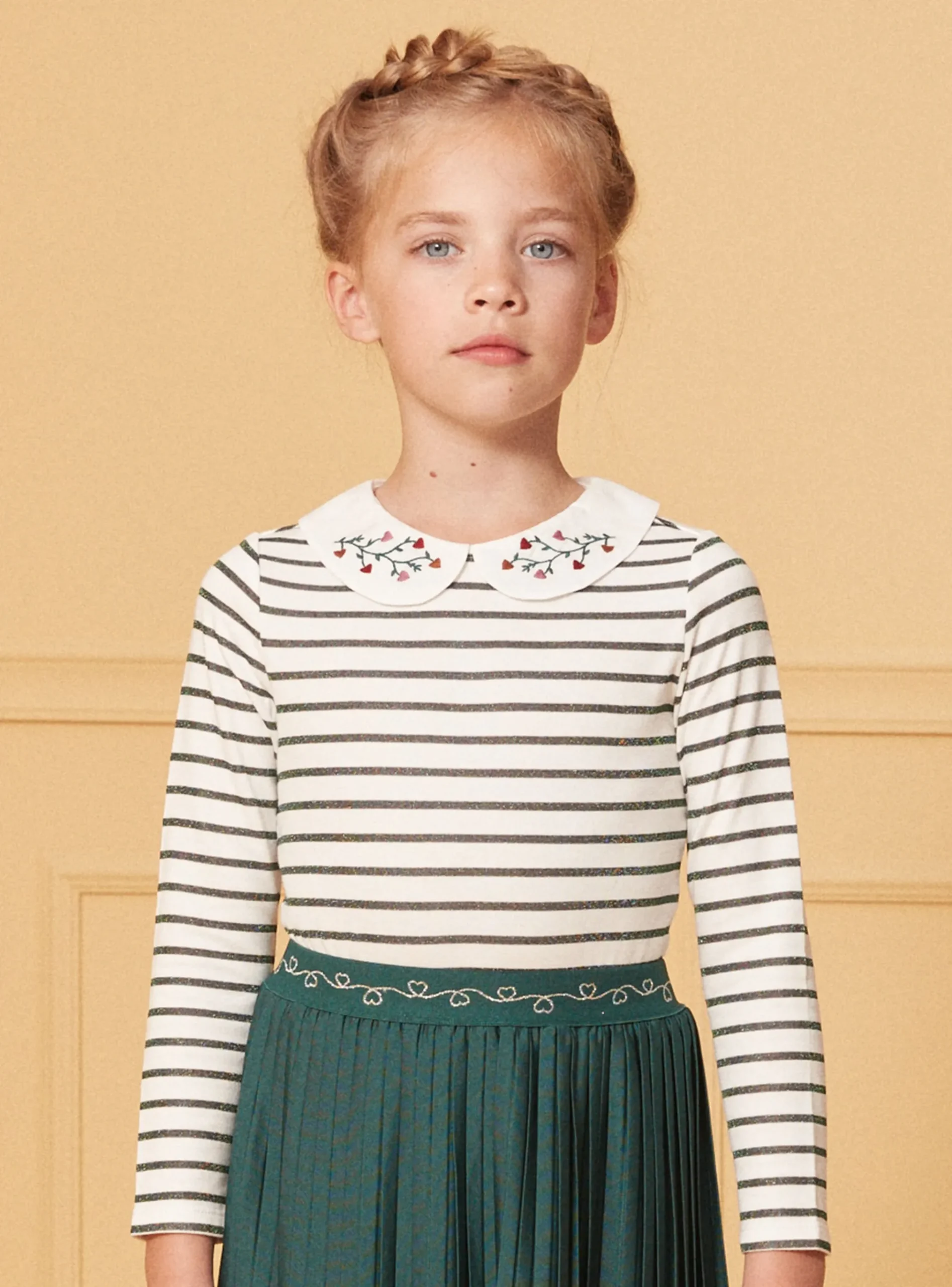 Sergent Major Blouse & T-shirt-T-shirt marinière vert