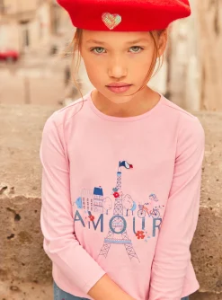 Sergent Major Blouse & T-shirt-T-shirt rose barbapapa à volants