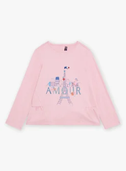 Sergent Major Blouse & T-shirt-T-shirt rose barbapapa &agrave; volants