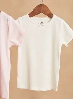 Sergent Major Sous-vêtement, Chaussette & Collant-2 T-shirts &eacute;crus &agrave; motif danseuse
