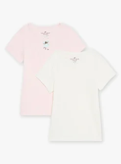 Sergent Major Sous-vêtement, Chaussette & Collant-2 T-shirts &eacute;crus &agrave; motif danseuse