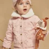 Sergent Major Manteau, Parka & Veste-Veste 2 en 1 rose vintage en velours c&ocirc;tel&eacute;