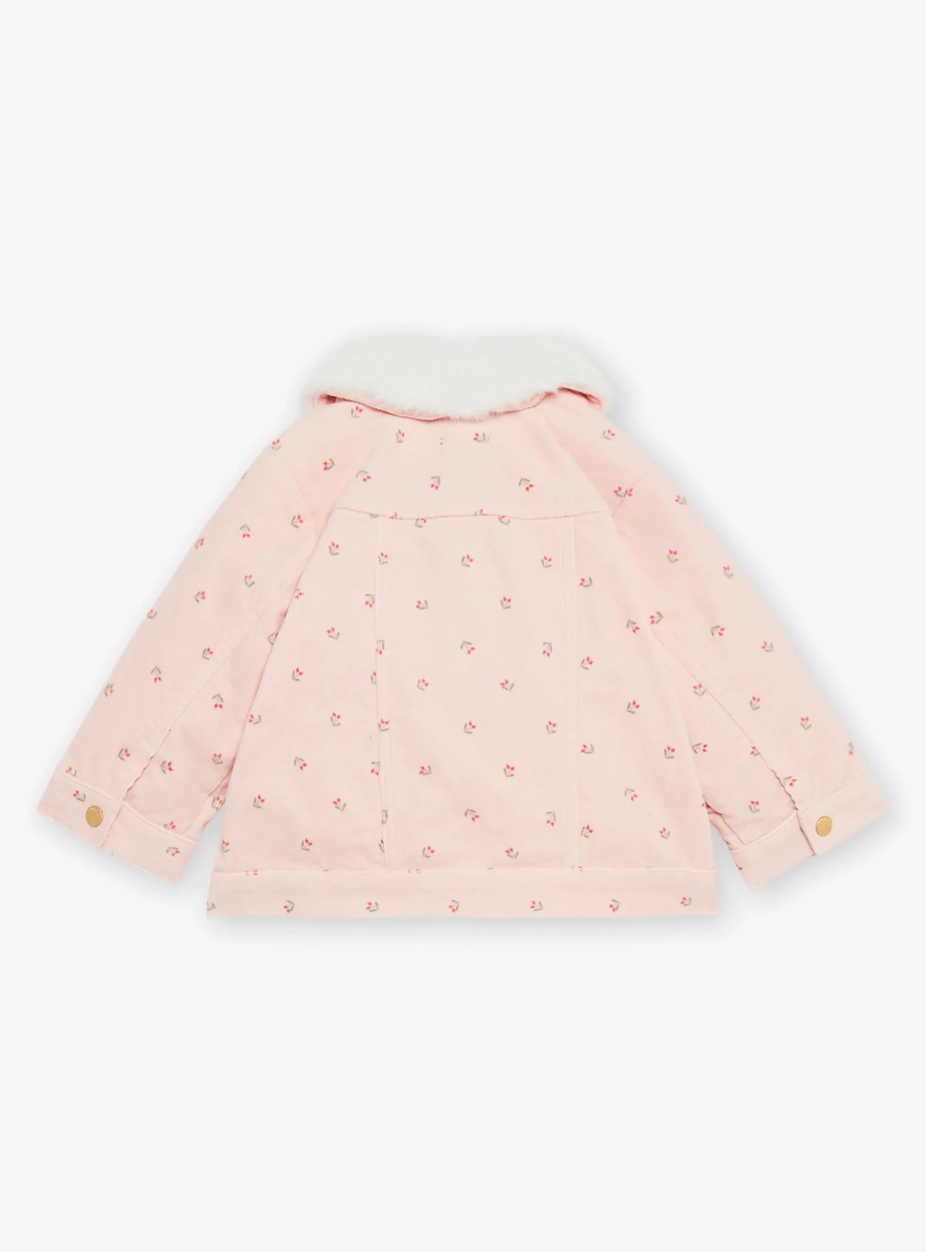Sergent Major Manteau, Parka & Veste-Veste 2 en 1 rose vintage en velours c&ocirc;tel&eacute;