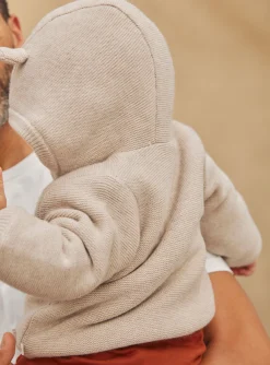 Sergent Major Veste & Cardigan-Veste &agrave; capuche beige en tricot