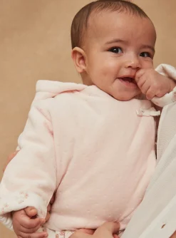 Sergent Major Veste & Cardigan-Veste &agrave; capuche rose p&acirc;le en velours