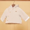 Sergent Major Veste & Cardigan-Veste de naissance &agrave; capuche beige en velours