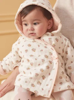 Sergent Major Veste & Cardigan-Veste de naissance à capuche écrue en tubique
