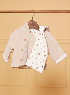 Sergent Major Veste & Cardigan-Veste de naissance &agrave; capuche beige en velours