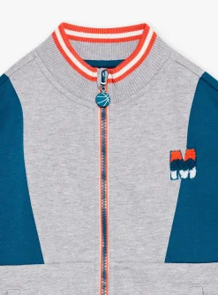 Sergent Major Tenues De Sport-Veste de surv&ecirc;tement molletonn&eacute;e bleue et gris