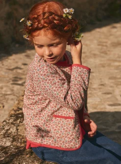 Sergent Major Pull, Gilet & Cardigan-Veste en tubique matelass&eacute; rouge r&eacute;versible