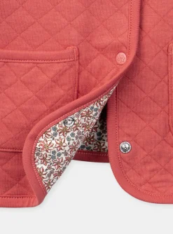 Sergent Major Pull, Gilet & Cardigan-Veste en tubique matelassé rouge réversible