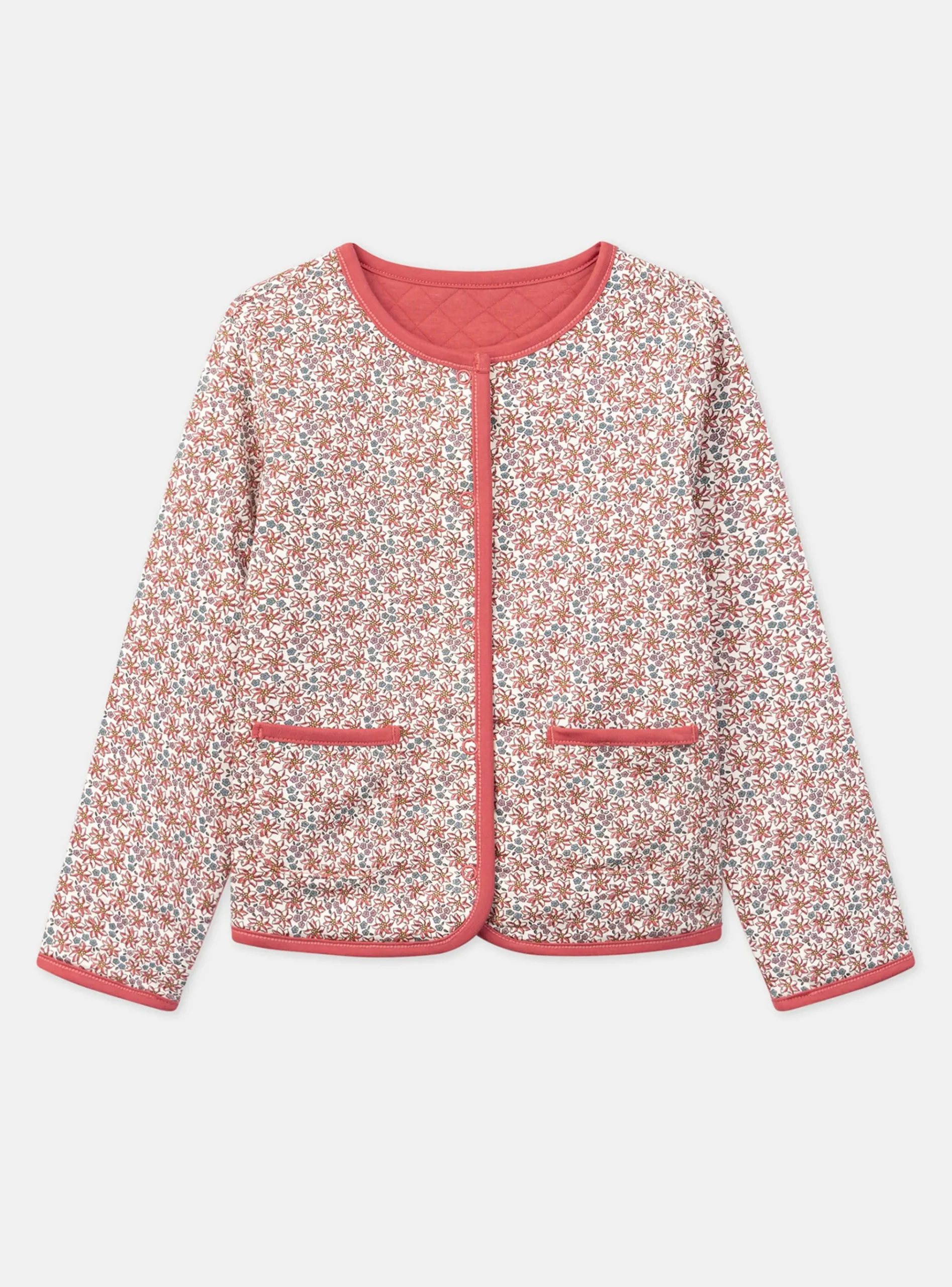 Sergent Major Pull, Gilet & Cardigan-Veste en tubique matelassé rouge réversible