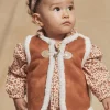 Sergent Major Pull, Gilet & Cardigan-Veste marron en daim synth&eacute;tique