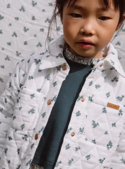 Sergent Major Manteau, Parka & Veste-Veste matelass&eacute;e &eacute;crue &agrave; imprim&eacute; fleuri