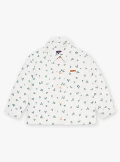 Sergent Major Manteau, Parka & Veste-Veste matelass&eacute;e &eacute;crue &agrave; imprim&eacute; fleuri