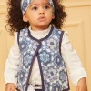 Sergent Major Pull, Gilet & Cardigan-Veste sans manches bleu et blanc matelass&eacute;e