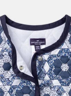 Sergent Major Pull, Gilet & Cardigan-Veste sans manches bleu et blanc matelass&eacute;e